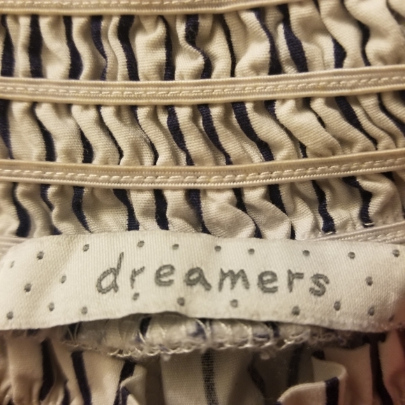 Dreamers Off the Shoulders Flowy Crop Top Striped - Picture 4 of 5